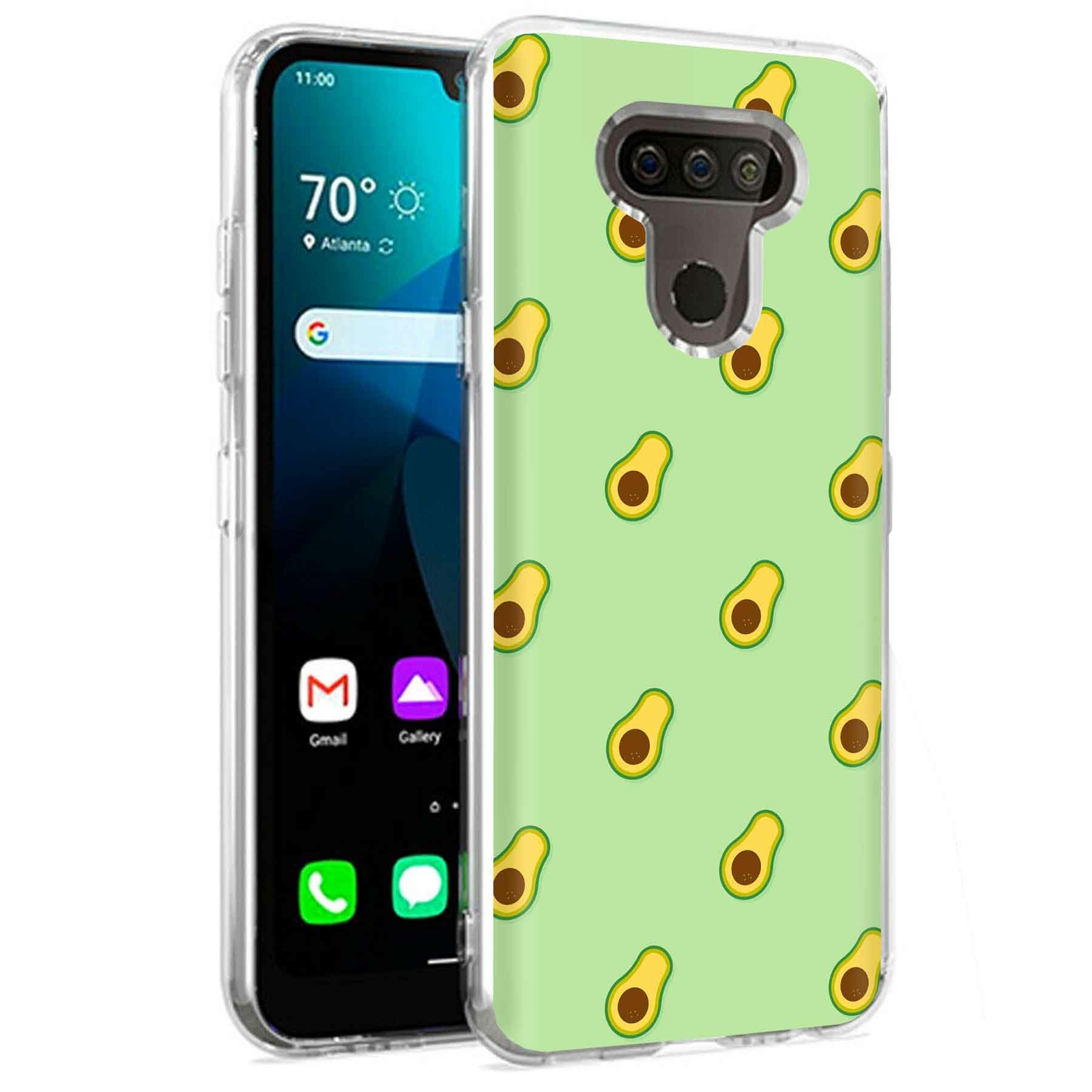 Phone Case for LG Harmony 4,Premier Pro Plus,K41, Green Avocado Print-image