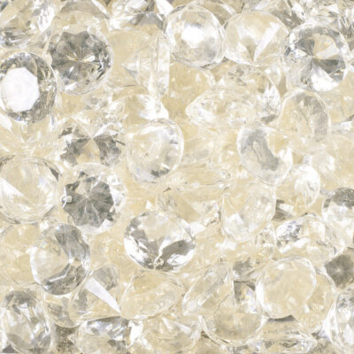 Deco BRILLANTEN 19mm. Ca 35 Stück aus Acryl. 100ml. Deko Diamanten CHAMPAGNER