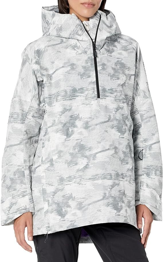 Giacca da sci snowboard Salomon donna Bashley Anorak SMALL S bianco grigio