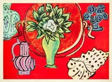 Henri Matisse Still Life with a Magnolia Plate Signed  Lithograph Nature Plant