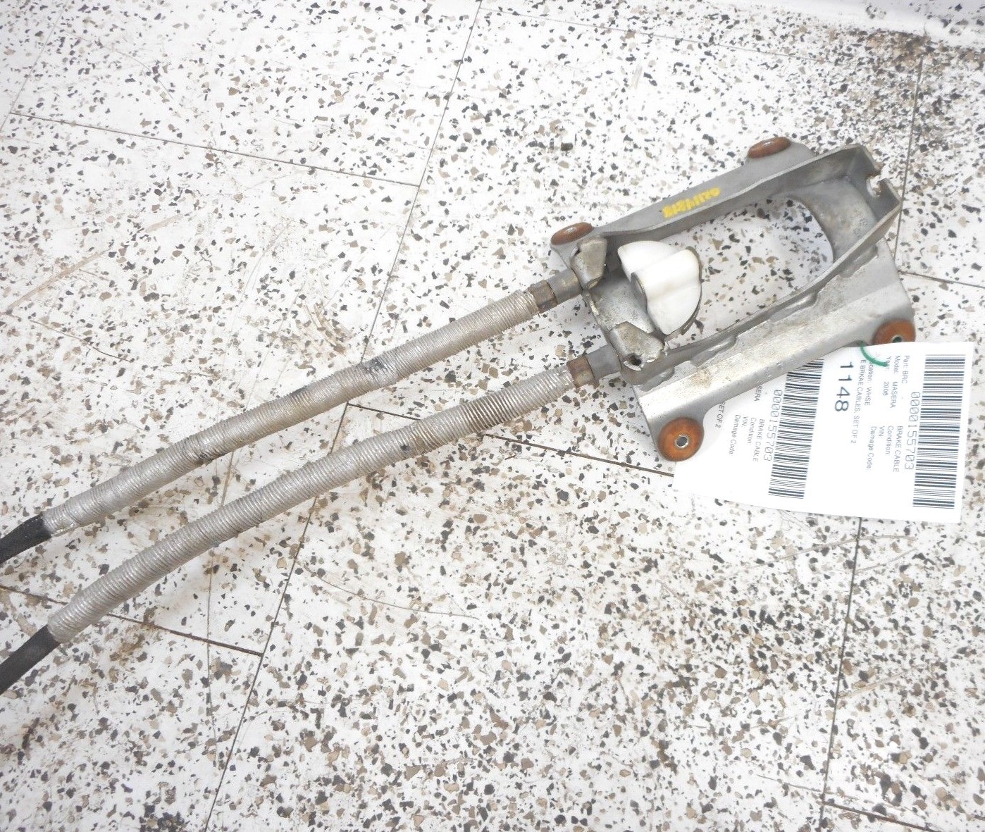 06 2006 Maserati Quattroporte M139 Emergency Brake E-Brake Bracket W/ Cables OEM
