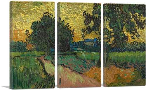ARTCANVAS Landscape at Twilight 1890 Canvas Art Print by Vincent van Gogh - Picture 14 of 14