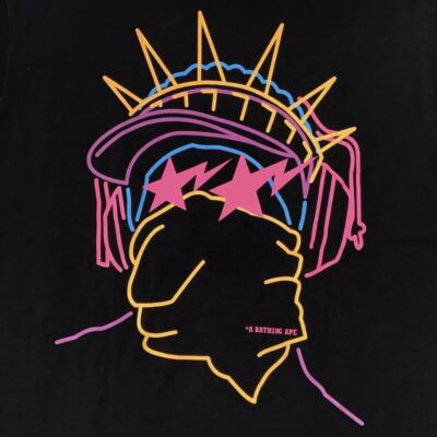 BAPE NYC The statue of Liberty BAPESTA T-shirt Black A Bathing Ape