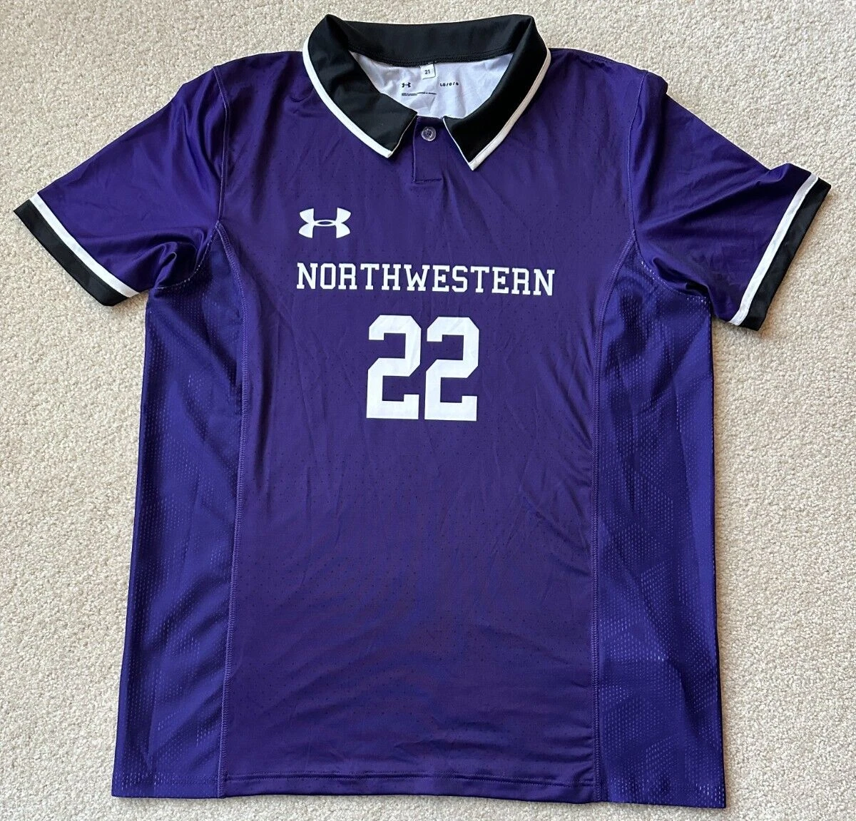 Northwestern Wildcats Under Armour Soccer Jersey Purple Polo 22