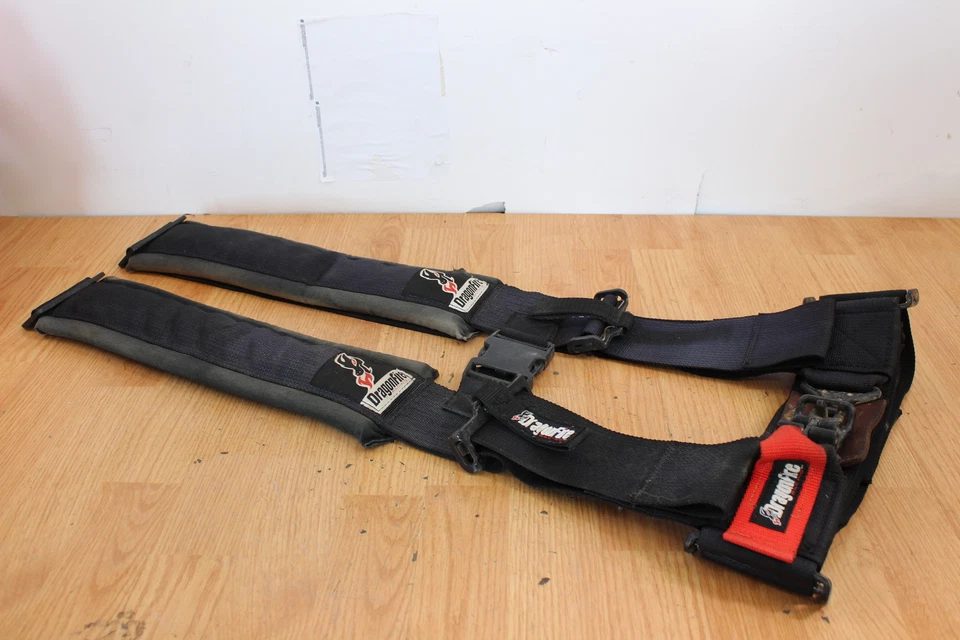 Arnés de carreras DragonFire restricciones estilo H 4 puntos 3" hebilla negro 14-0041 Foto 3 de 4