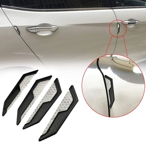 4x Tiras protectoras anticolisión blancas reflectantes para borde de puerta de coche - Imagen 9 de 12