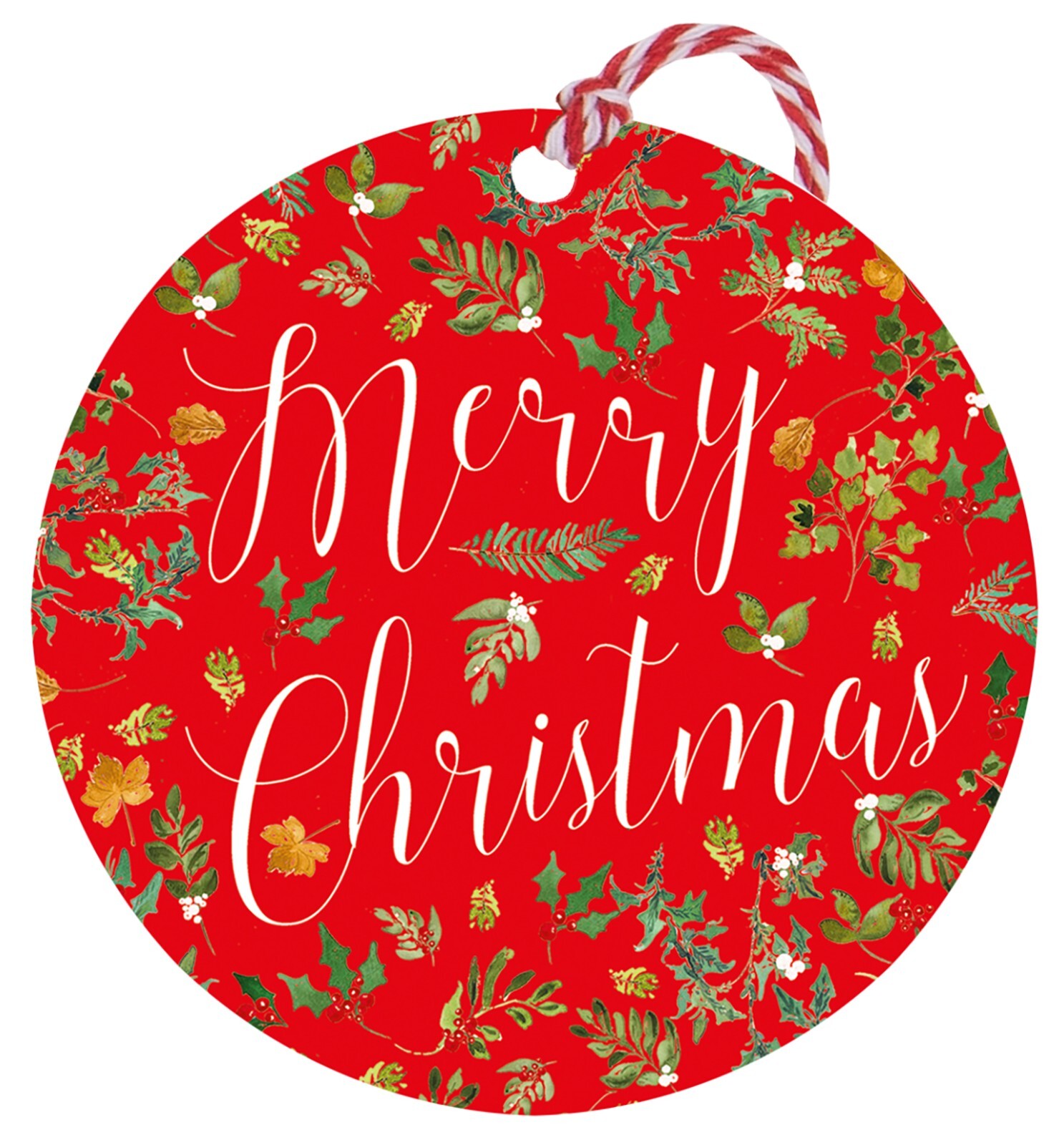 Christmas Gift Tags Pack of 18 Round Foliage - Luxury Xmas Gift Wrap Accessory