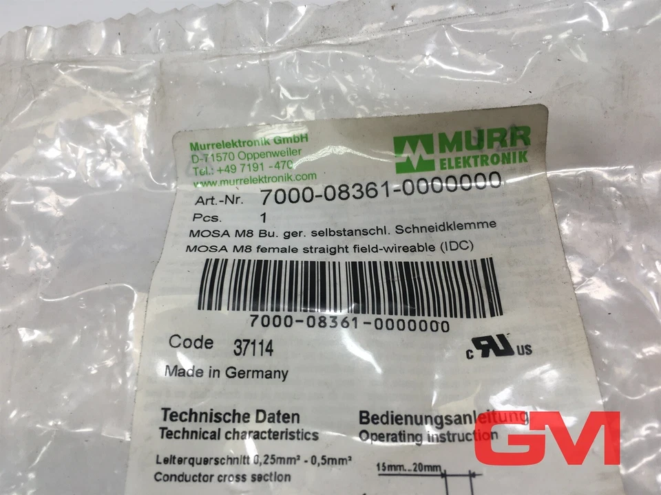 Murrelektronik MOSA M8 Buchse gerade 7000-08361-0000000 female M8 Bu. 0° A-kod. - Bild 2 von 4