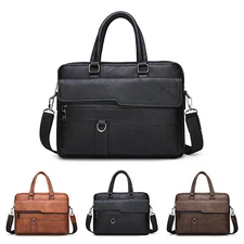 Men Laptop Bag Case Messenger Business Briefcase Satchel PU Leather Shoulder Bag