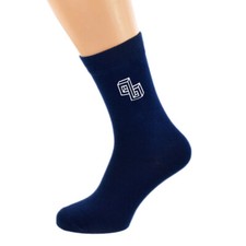 Geometric Twisted Square Design Mens Navy Blue Socks UK Size 5-12 - N1152