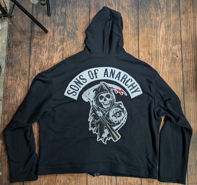 Sons of Anarchy Biker Black Hoodie Jacket Reaper Patch Mens 3X Road Gear