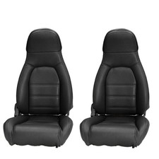 Compatible With Mazda Miata Front Seat Cover Kit Standard Seats Black Leather...