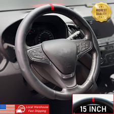 Red Stripe Steering Wheel Cover Black Nappa Leather For Vinfast 15 Accessories Red Stripe Steering Wheel Cover Black Nappa Leather For Vinfast 15 Accessories