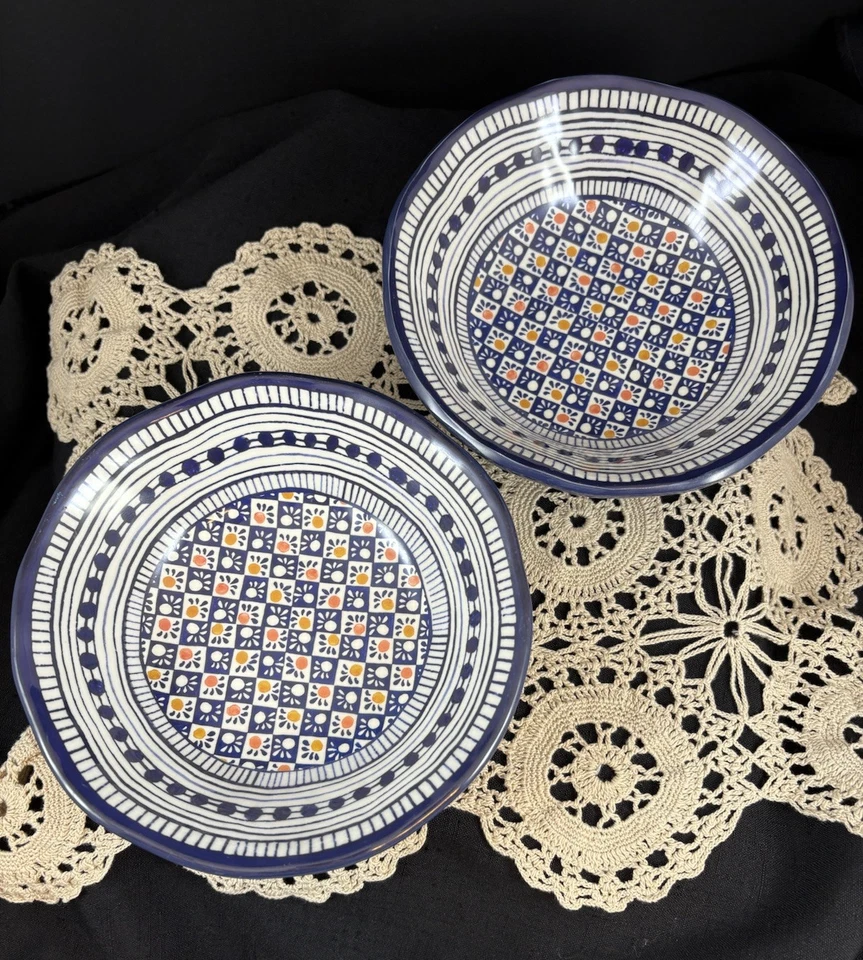 Juego de 2 cuencos de cereal ED on Air Polish azul melamina inspirados en cerámica polaca Foto 2 de 4