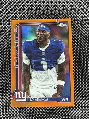 2025 Topps Chrome - Image Variation Malik Nabers #225 Orange Refractor /25