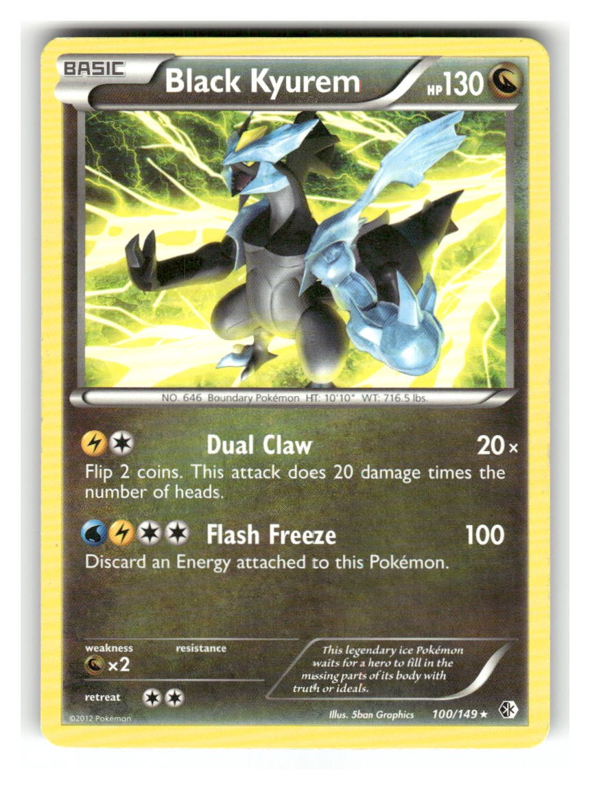 Black Kyurem 100/149 Rare Boundaries Crossed Lightly Played