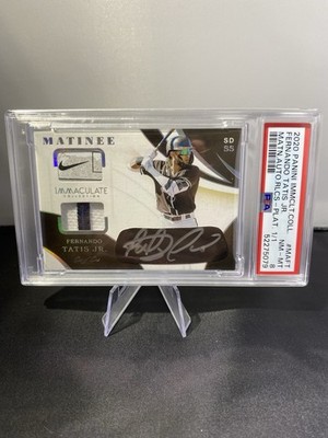 2020 Panini Immaculate Fernando Tatís Jr. Dual Patch, Eyeblack Auto 1/1 Psa 8