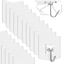 Adhesive Hooks for Hanging 18 Pack, 33 lbs Heavy Duty Wall 18pcs, Up 