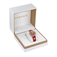 Versace Watch V-Tribute Red Dial Steel 36mm Swiss Quartz WR