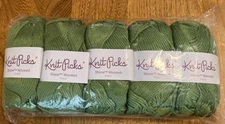 Knit Picks Simply Cotton Worsted Peruvian Yarn 10 Skeins Pea Pod Green