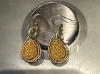 14K GOLD MILOR ITALY SIGNED DRUZY DANGLE EARRINGS (3 GRAMS) — photo 1