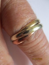 9ct Gold Tri-Colour Russian Wedding Band Ring 3.78g Full Hallmarks Size T