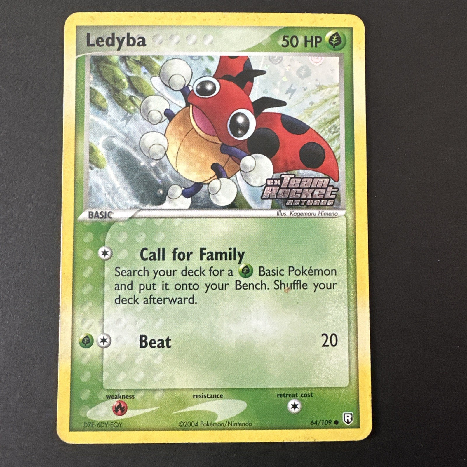 Pokemon Card Ledyba Team Rocket Returns 64/109 Reverse Holo Stamped - NM