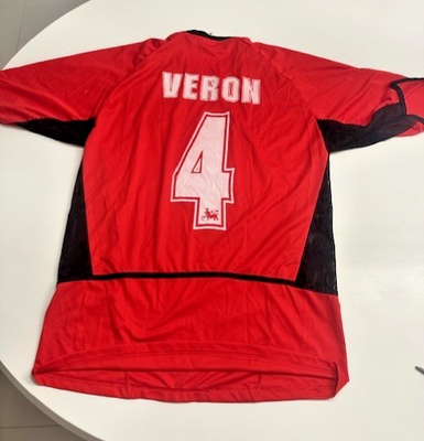 Mens Vodafone Manchester United Soccer Jersey Red Black Large