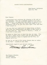 MAMIE DOUD EISENHOWER - TYPED LETTER SIGNED 04/20/1965