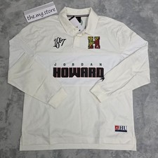 Nike Air Jordan Howard University Long Sleeve Ivory Shirt Men's Sz L HJ5903-133