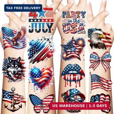 49 PCS American Patriotic Tattoos 4th Of July Independence Day Temporary Tattoos