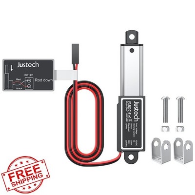 Justech 12V Mini Linear Actuator 30N 1.2'' Stroke Waterproof