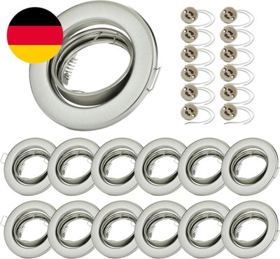 Sweet Led Einbaustrahler GU10 230V   12Er Set Schwenkbar Ø68Mm   Chrom Gebürstet