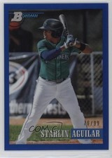 2021 Bowman Heritage Prospects Blue Chrome Refractor 76/99 Starlin Aguilar 12wz