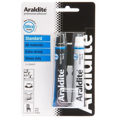 Araldite | Standard 2-teiliger Epoxidharzkleber | Ultra 15ml, Farbe kann variieren 