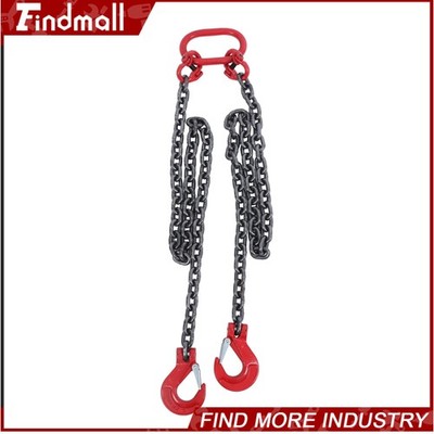 Findmall  3/8'' x 5' Chain Sling Double Legs G80 8800lbs Capacity with Grab Hooks