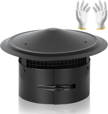 8 Inch Round Chimney Cap, 304 Stainless Steel Cone Top Roof Rain with Screen, Fi