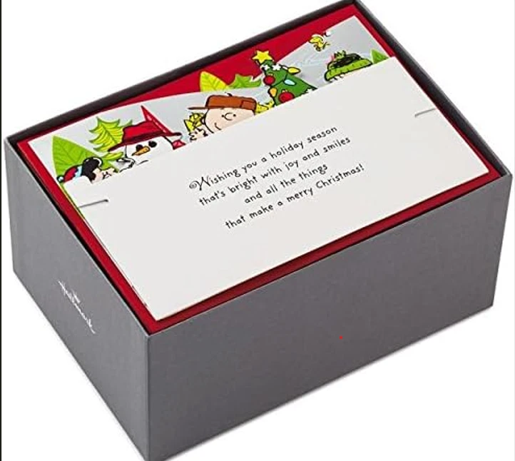 5 cartões comemorativos Hallmark Peanuts Snoopy pop-up cena de inverno Natal feriado - Imagem 2 de 4