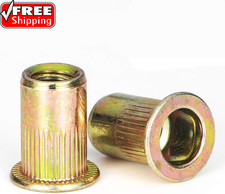 Rivet Nut, 50 Pieces 5/16-18UNC Carbon Steel Flat Head Rivnut Threaded Insert N