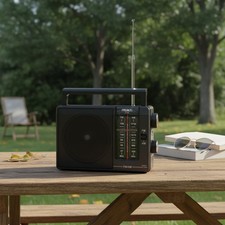 J-03 AM FM Radio Portable Plug in Wall or AA Battery Operated for Home/Outdoo...