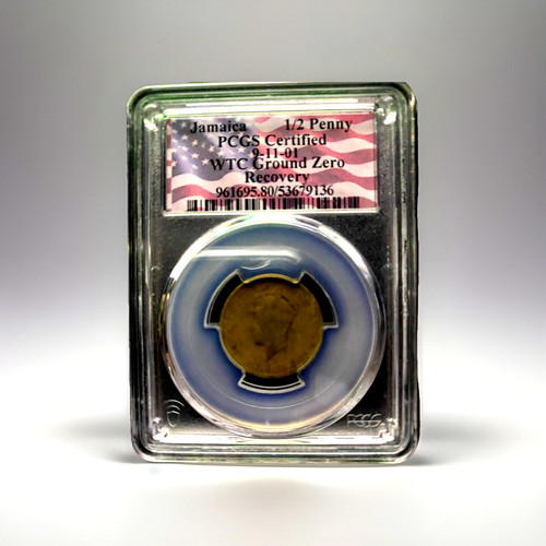 1/2 pennie PCGS, Ground Zero, 9/11 PGES Jamaica coin