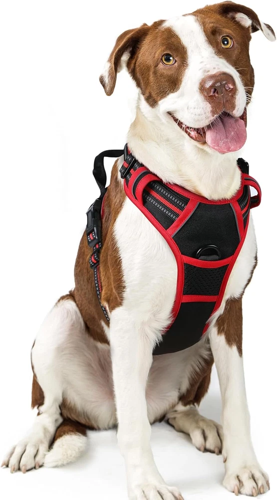Dog Harness No Pull with 2 Leash Clips, Adjustable Soft Padded, Reflective Oxfor