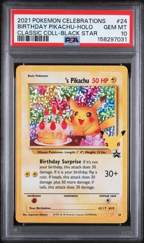 Birthday Pikachu PSA 10 Celebrations Classic Coll. Pokemon Card 24 2021