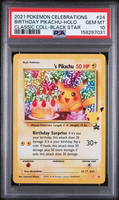 Birthday Pikachu PSA 10 Celebrations Classic Coll. Pokemon Card 24 2021
