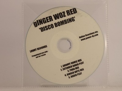 GINGER WOZ RED DISCO BOMBING (I5) 5 Track Promo CD Single including Plastic Slee