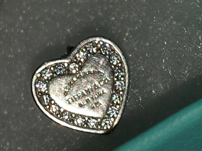 Earings TIFFANY & Co. 925 SILVER HEART SHAPED "RETURN To" GENUINE DIAMONDS - Image 1 of 4