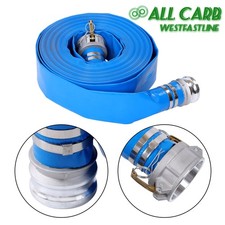 Pool Backwash Hose Reinforced Blue PVC Lay Flat Water Discharge Hose 3"X100FT