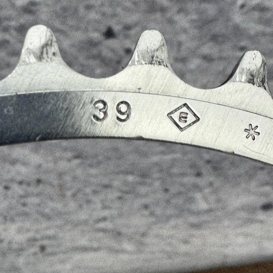 Plato de aleación vintage Campagnolo 39t 135 BCD 5 pernos bicicleta de carretera hecho en Italia Foto 3 de 4