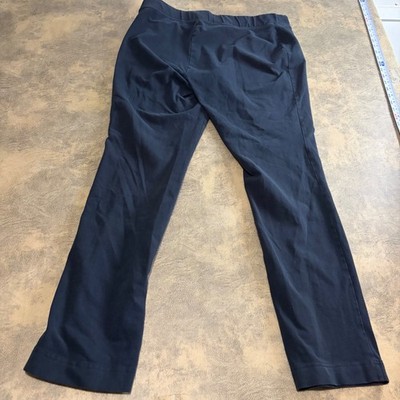 Lands End Starfish Slim Leg Pants Womens L/T Navy Blue Knit Pull On