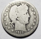 1912 Circulated Barber Silver Quarter